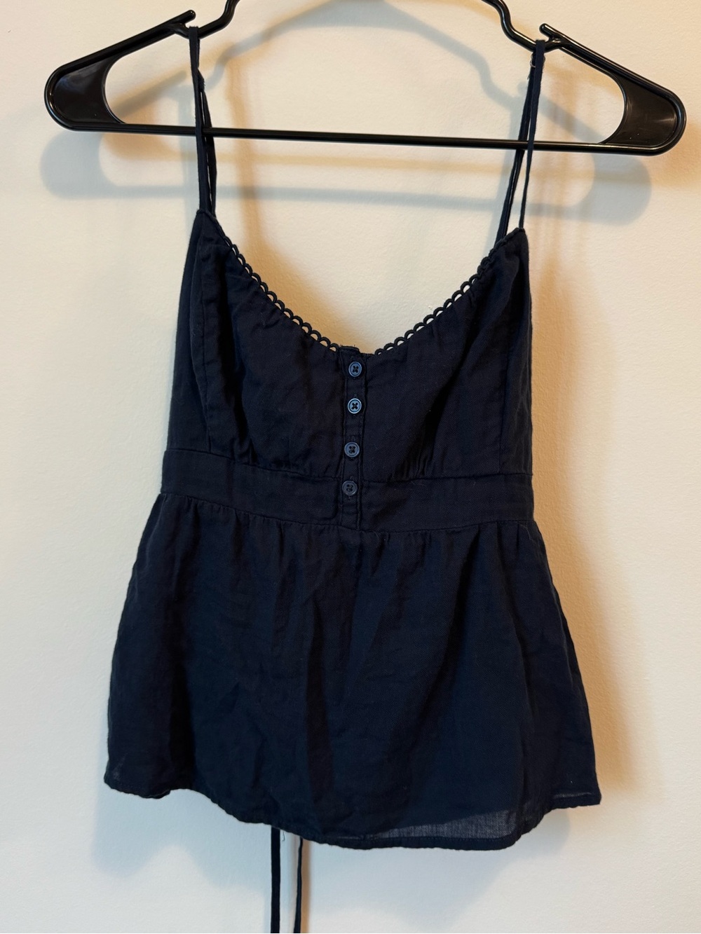 Hollister size medium in navy babydoll Spaghetti Strap Button-Front Tank Top